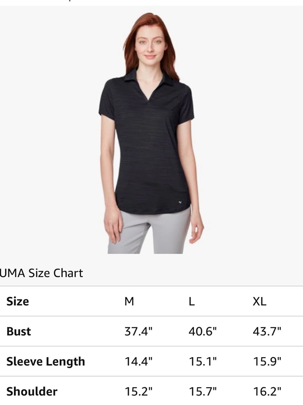 Puma Women's Black Short-Sleeve Cloudspun Free Polo Top